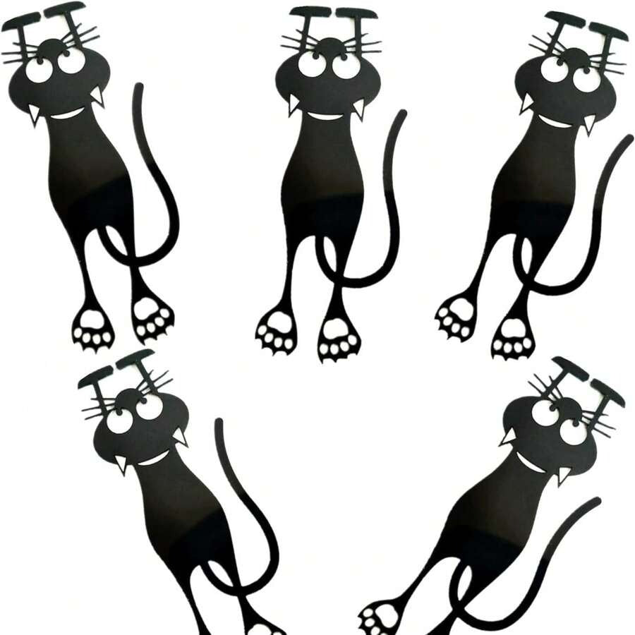 Segnalibri in acrilico a forma di gattino nero, segnalibri creativi e cavi, segnalibri a forma di gattino, per forniture scolastiche, per il ritorno a scuola