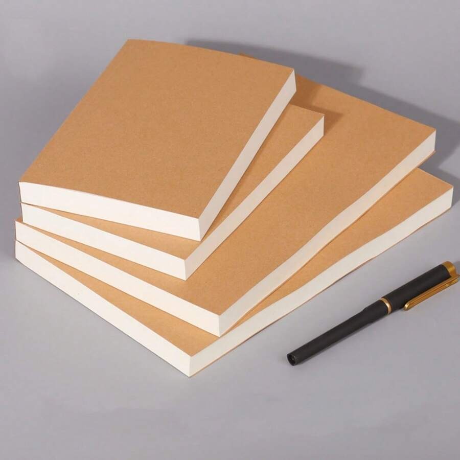 Taccuino in carta kraft vintage spessa, taccuino portatile, taccuino bianco, taccuino bianco più spesso per studenti, taccuino pratico per schizzi, taccuino vintage