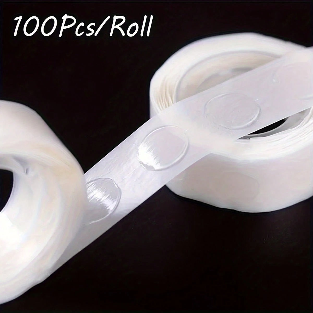 Rotolo Ultra-resistente Punti adesivi biadesivi trasparenti - Fissatore di stoppini per candele, decorazioni per palloncini, punti adesivi per progetti fai-da-te - Facile da applicare, riutilizzabili per progetti artigianali e uso multiuso