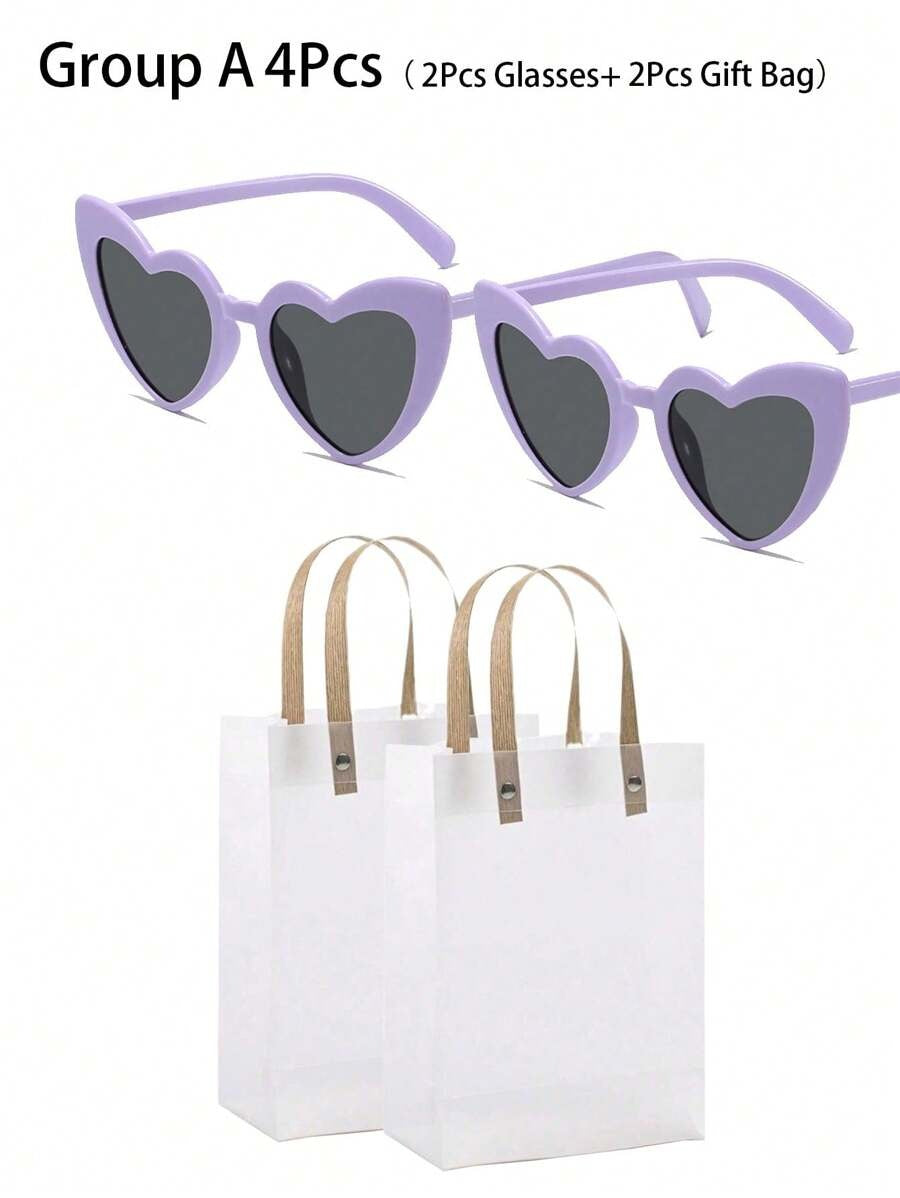 occhiali a forma di cuore per feste di addio al nubilato, regali per damigelle, forniture per matrimoni, articoli per feste, accessori per foto di compleanno, occhiali da spiaggia, occhiali per animali domestici, set regalo con borsetta