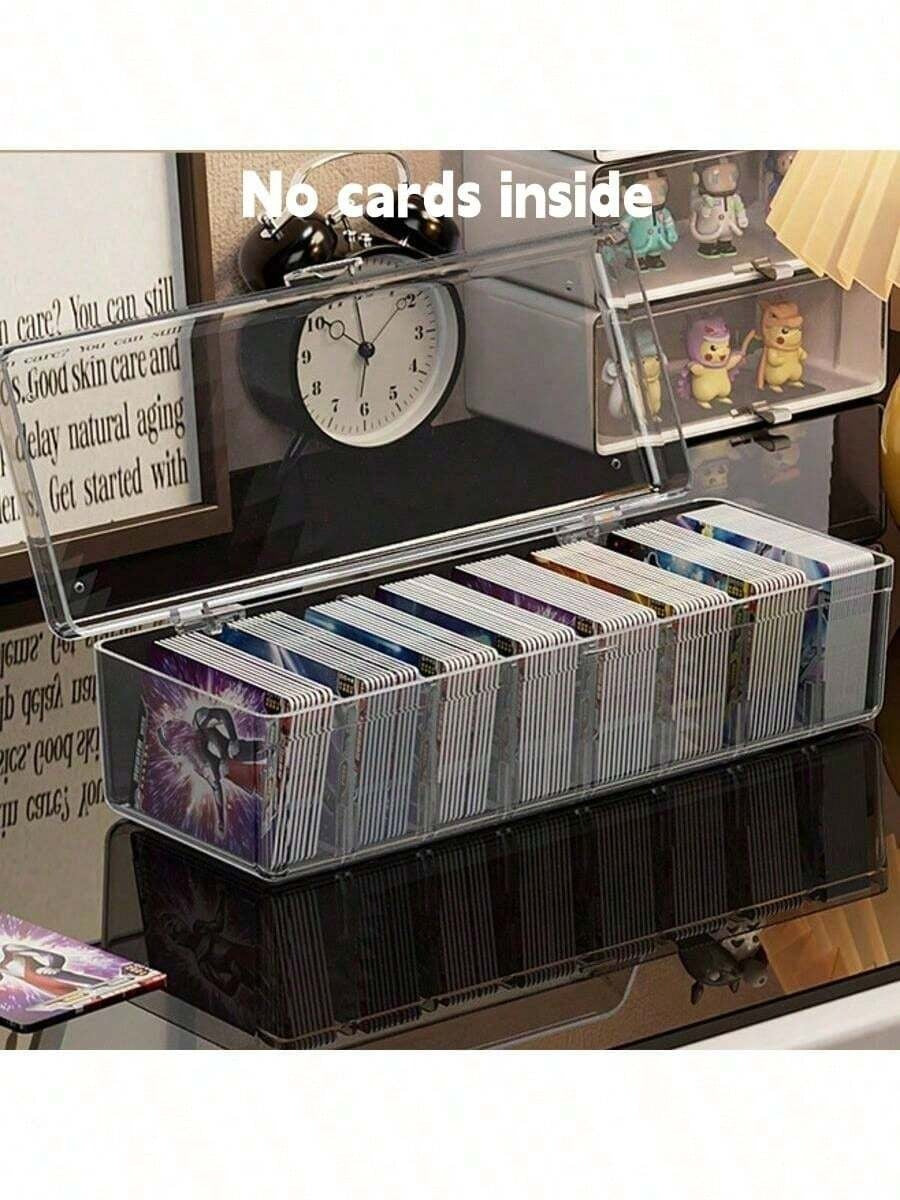 1 pezzo Scatola portafoto/carte d'identità trasparente, scatola porta foto e carte, organizer per la conservazione delle carte in plastica, articoli di cartoleria scolastica