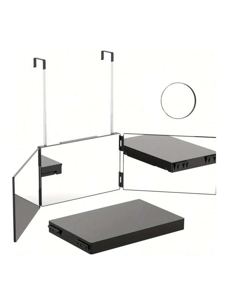 Specchio a 360 gradi, specchio a 3 vie con supporti, specchio cosmetico regolabile per bagno, camera da letto, trucco, doccia, rasatura, acconciatura, taglio
