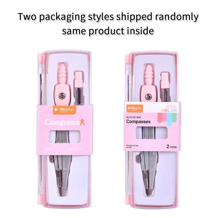 Set di compassi in metallo con mine di ricambio per esami scolastici e uso in ufficio, con strumenti da disegno, forniture per il ritorno a scuola