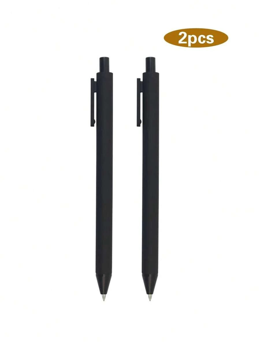 Penne a sfera retrattili della serie Note Musicali, punta media, fusto in plastica nera con adesivi in PVC morbido a tema musicale casuale, forniture scolastiche, per il ritorno a scuola
