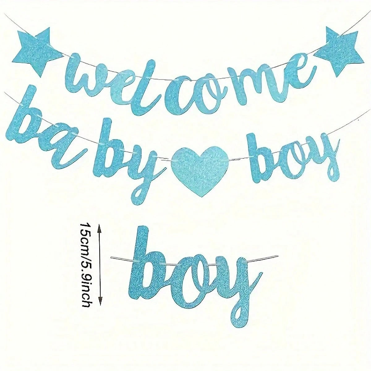 1 Set di striscioni per festa di festa di nascità, ghirlanda per festa di gender reveal, decorazioni da appendere per festa di 1°compleanno - per decorazioni di festa di battesimo, blu cielo/oro rosa