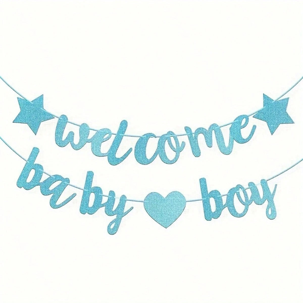1 Set di striscioni per festa di festa di nascità, ghirlanda per festa di gender reveal, decorazioni da appendere per festa di 1°compleanno - per decorazioni di festa di battesimo, blu cielo/oro rosa