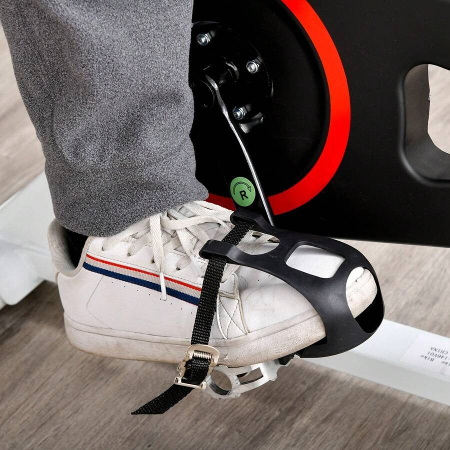 HOMCOM Cyclette Professionale, Bici da Spinning, Cyclette da Camera Regolabile con Schermo LCD e Portabicchieri, Volano 8kg, Bianco