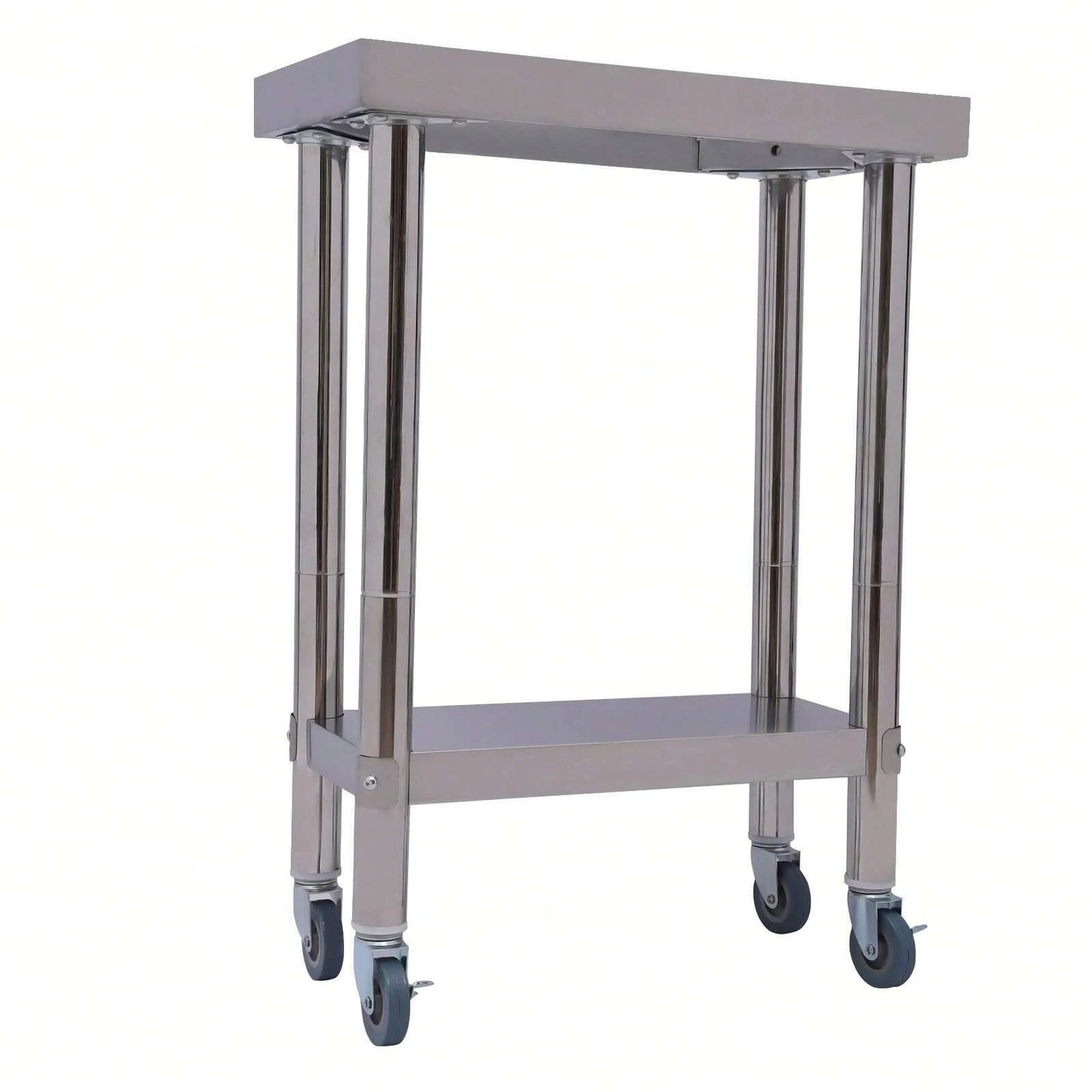 CNCEST Tavolo da lavoro CNCEST tavolo in acciaio inox con ruote tavolino d'appoggio tavolo da lavoro per ristorazione in acciaio inox, tavolo di preparazione