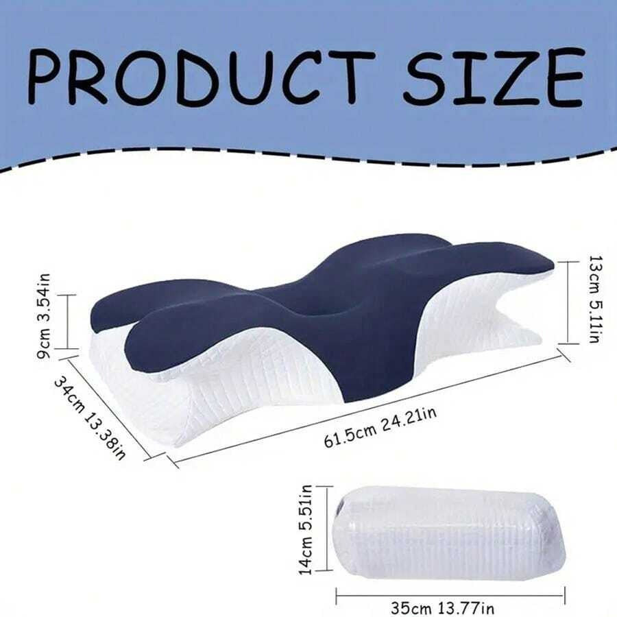 Cuscino per il collo in memory foam ergonomico, design a farfalla per supportare lato, schiena e pancia, cuscino per dormire ergonomico