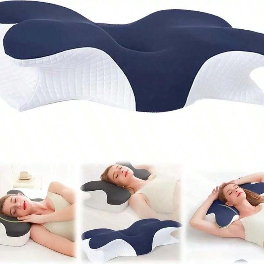 Cuscino per il collo in memory foam ergonomico, design a farfalla per supportare lato, schiena e pancia, cuscino per dormire ergonomico
