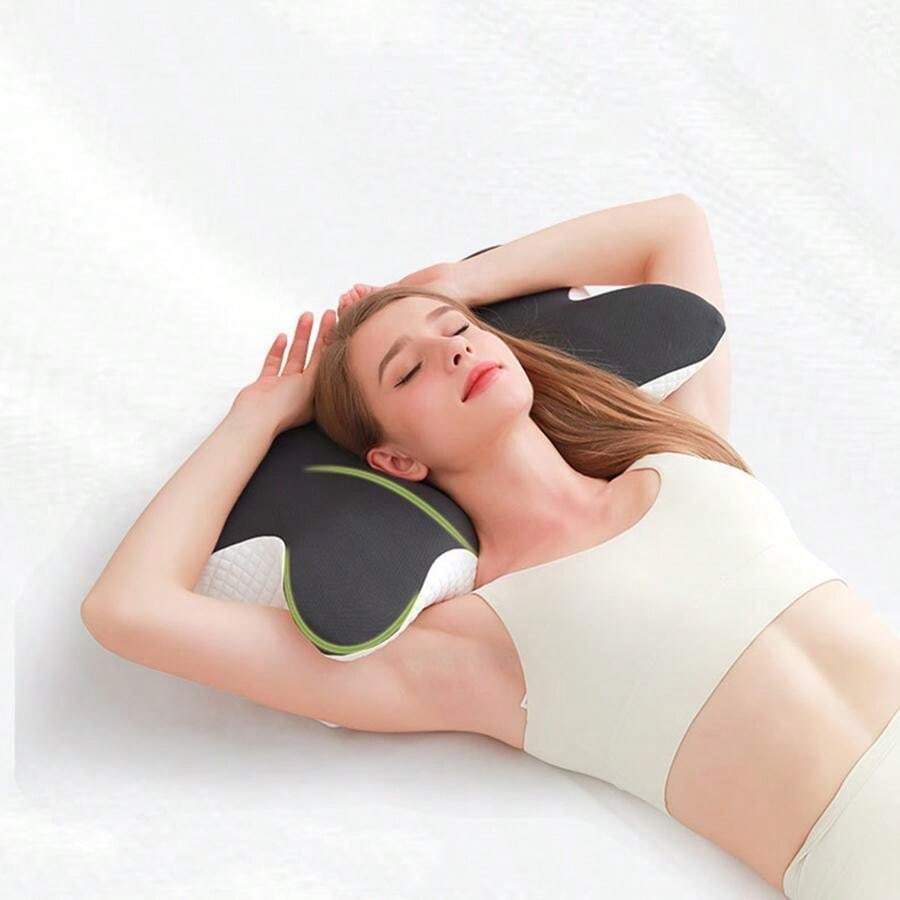 Cuscino per il collo in memory foam ergonomico, design a farfalla per supportare lato, schiena e pancia, cuscino per dormire ergonomico