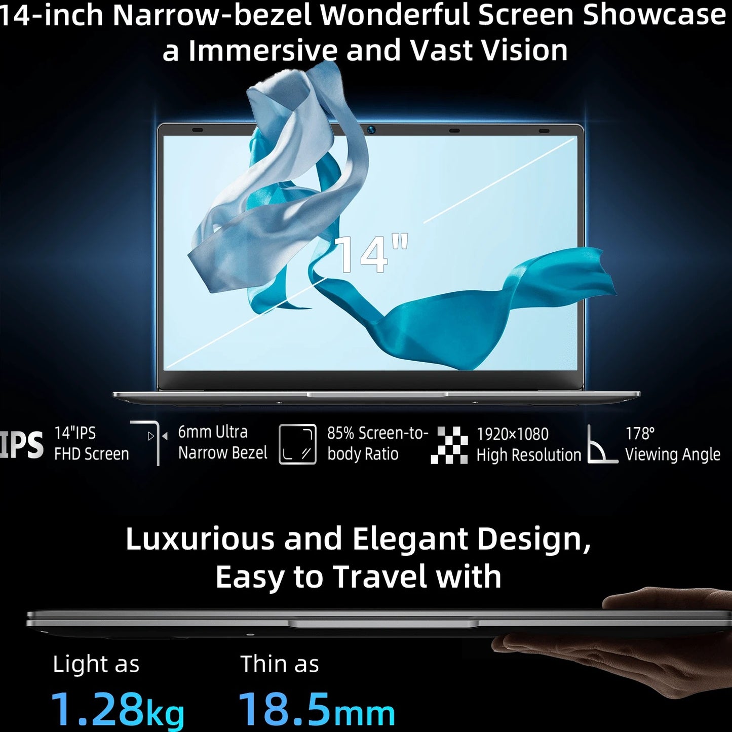 BMAX S14 PRO Notebook / Intel N5000 / 8 GB (LPDDR4) RAM 256 GB SSD / Laptop da 14 pollici 1920*1080 / Windows 11 / Wi-Fi USB+Mini / Batteria da 38 Wh / Peso 1,28 kg / PC portatile