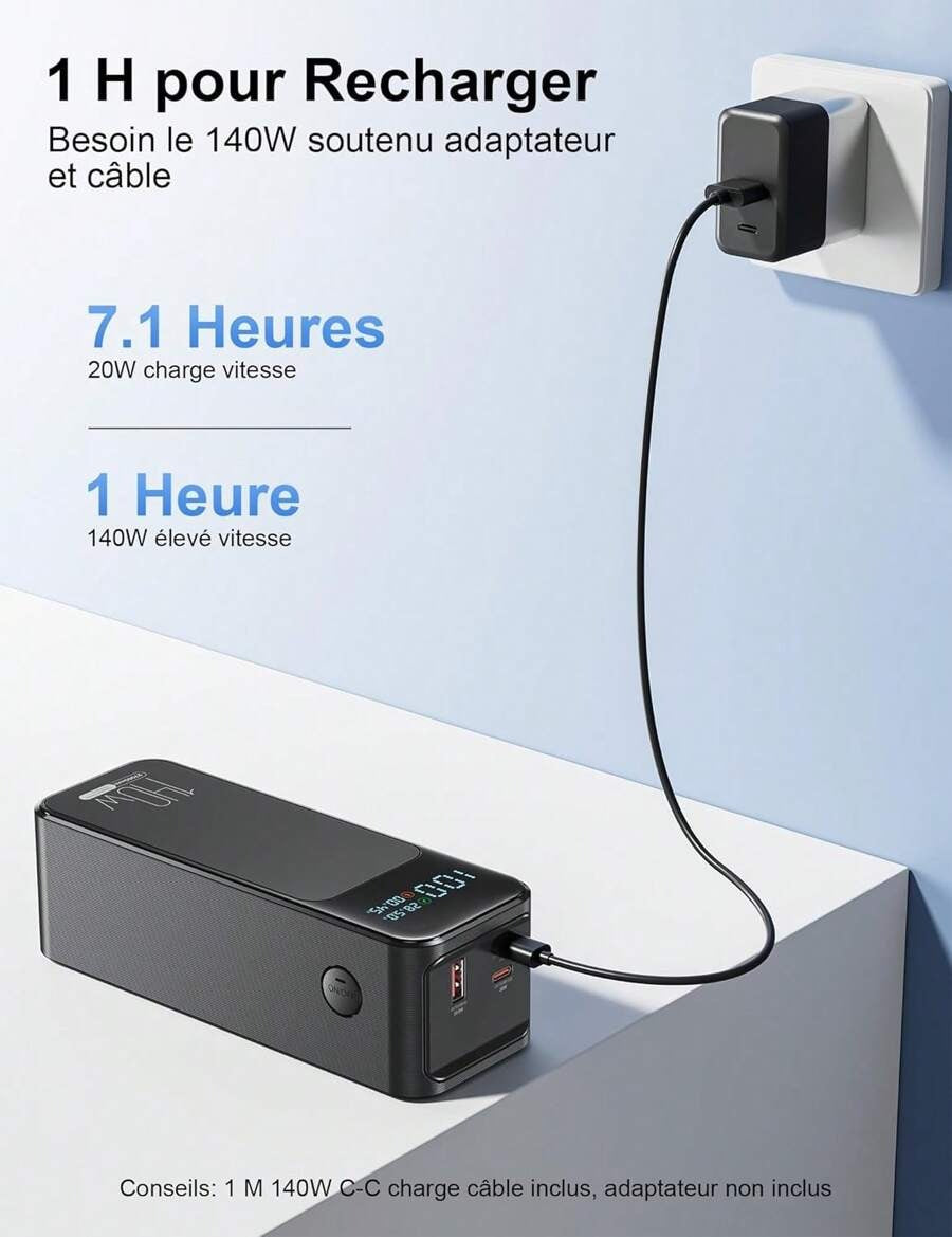 Il regalo di un sistema di alimentazione portatile, 27000 mAh per ricaricarlo con tablet USB da 140 W accesi e spenti, caricabatterie esterni per computer da 3 W