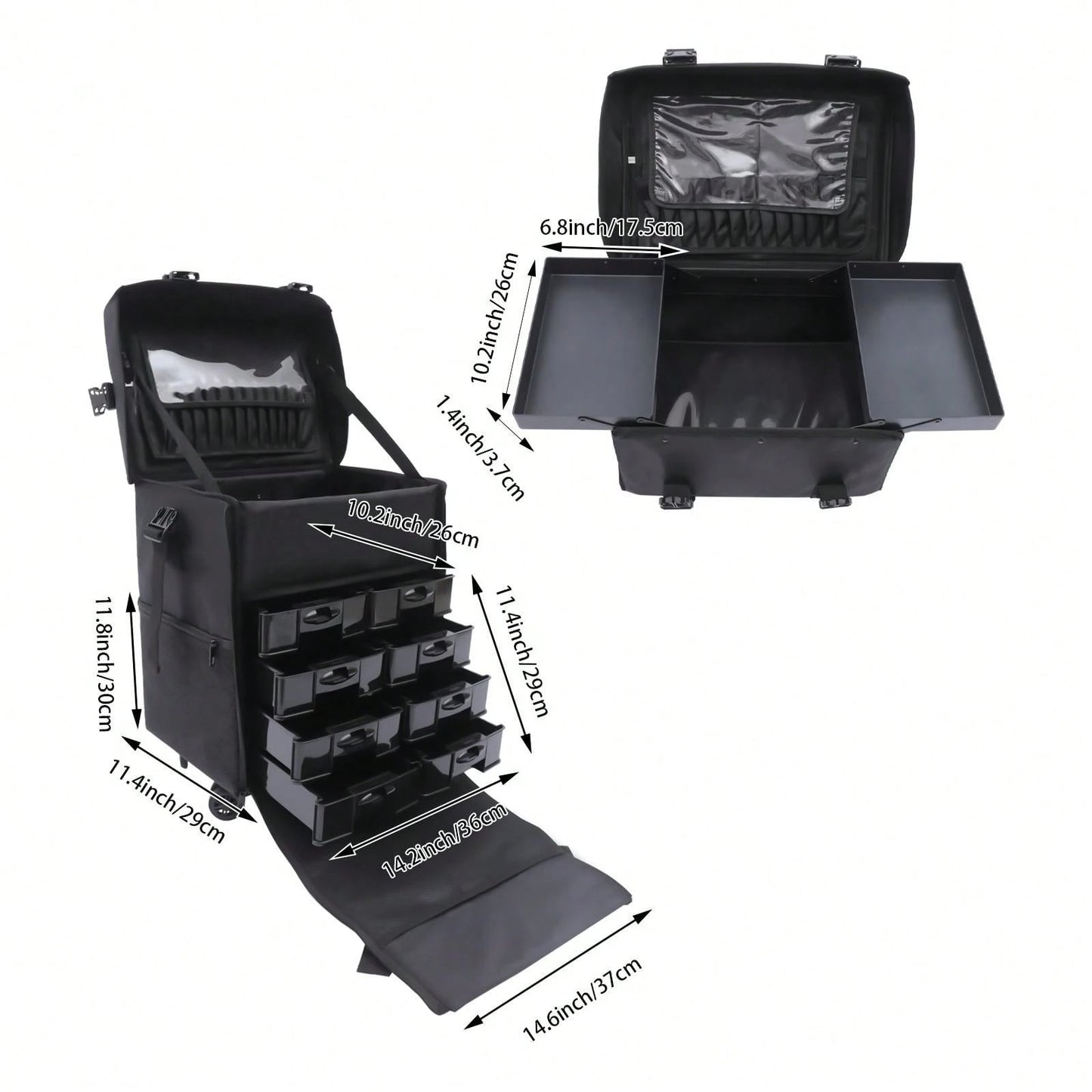 YUNRUX Valigetta per cosmetici Valigetta per trucco Trolley per bellezza Valigetta per trucco Valigetta per parrucchiere Valigetta per cosmetici Trolley per cosmetici