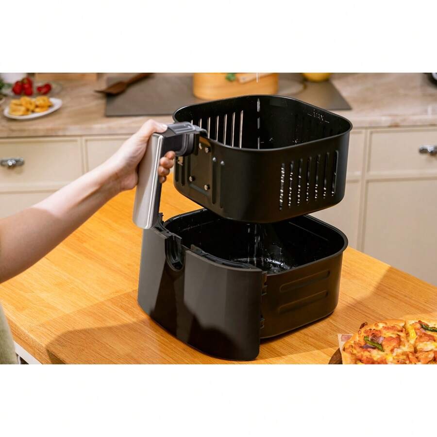Aigostar Friggitrice ad Aria 7-in-1, 1900W, 7L, Pannello touch a led, 7 Scelte già programmate, Forno, Arrostire, Cestello removibile anti aderente, Mantenimento calore, 20- Ricette