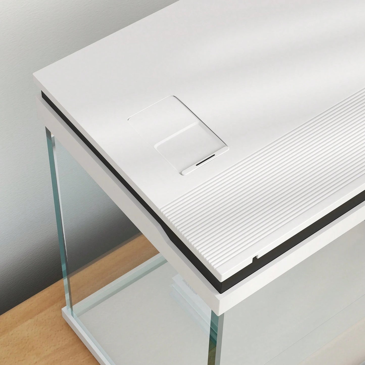 PawHut 26L Acquario in Vetro per Pesci Rossi con Illuminazione LED, Acquario Completo con Filtro e Pompa d'Acqua, Vaschetta per Pesci Acqua Tropicali, 38x26x38 cm, Bianco