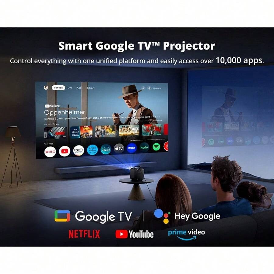 Proiettore ETOE Seal Pro con 1000 ANSI, 1080P nativo, GoogleTV, messa a fuoco automatica e correzione trapezoidale automatica, altoparlanti 2*10 W