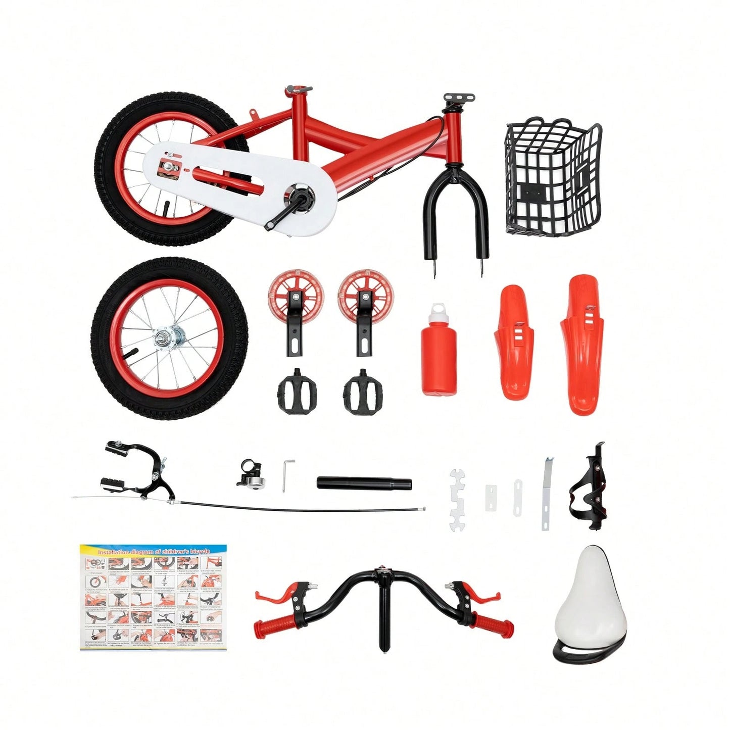 Bicicletta per bambini da 12 pollici con rotelle