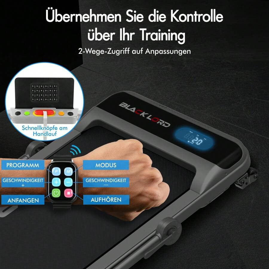 BLACK LORD Tapis roulant sotto la scrivania, Tappetino da passeggio 2 in 1 per camminare e fare jogging, Attrezzatura fitness da 3,2 HP, Portatile sotto la scrivania, Casa e ufficio, Capacità 140 kg, MS2