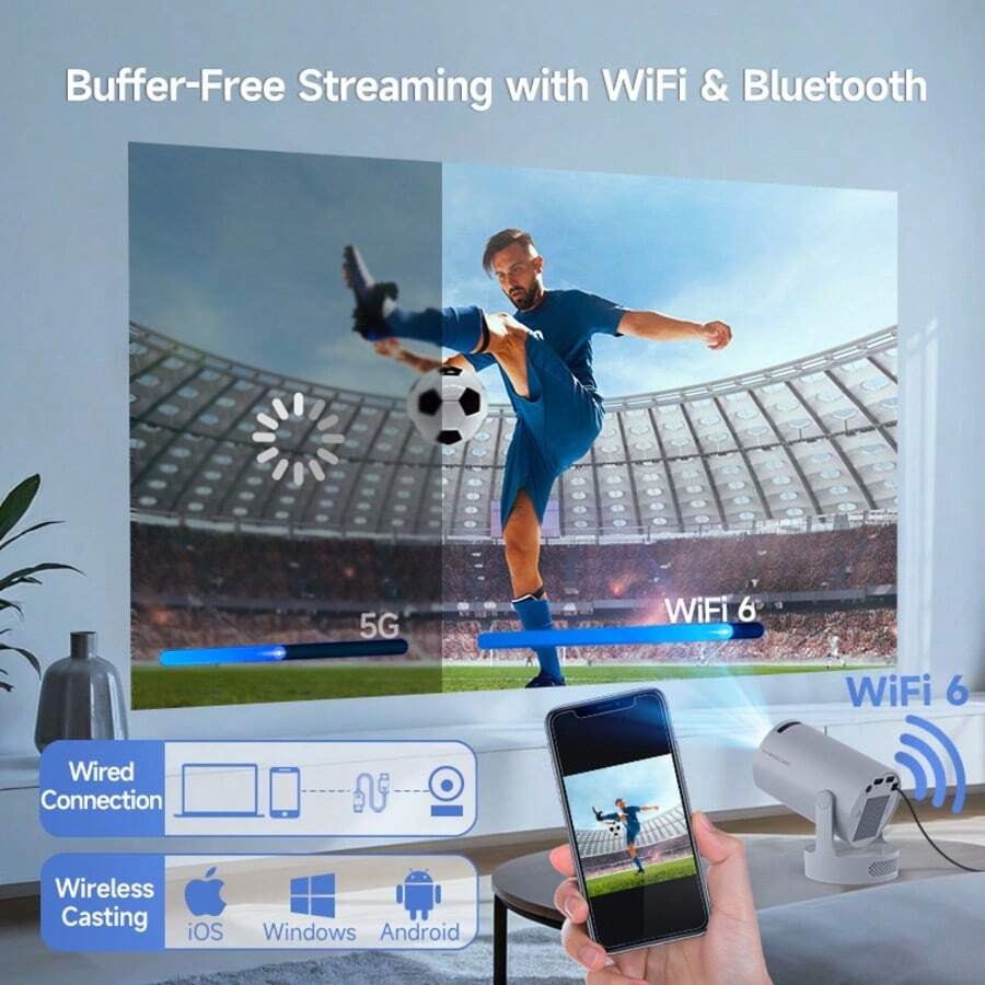 Proiettore Magcubic 4K Android 11 HY300 Pro Dual Wifi6 260ANSI Allwinner H713 BT5.0 1280*720P Proiettore portatile per esterni per cinema
