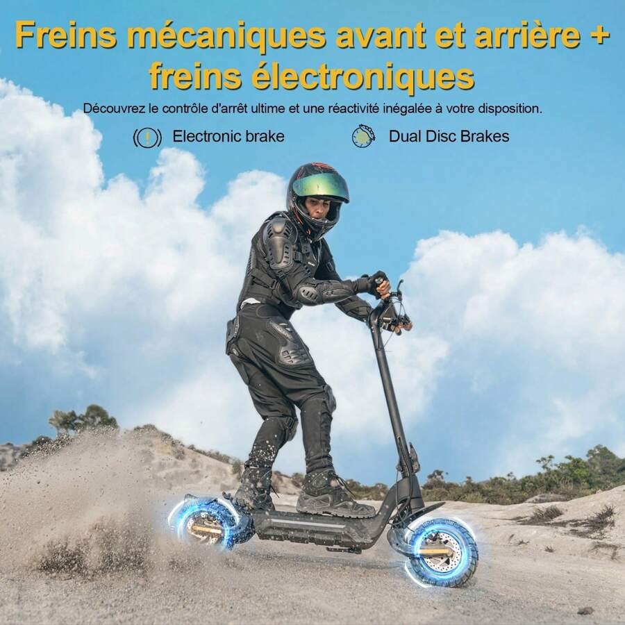 Todimart Monopattino elettrico TODIMART X5 per adulti, motore brushless da 800 W, batteria da 48 V 18,2 Ah, autonomia massima 75-80 km, pneumatici fuoristrada da 10 pollici in grado di gestire pendenze di 25°