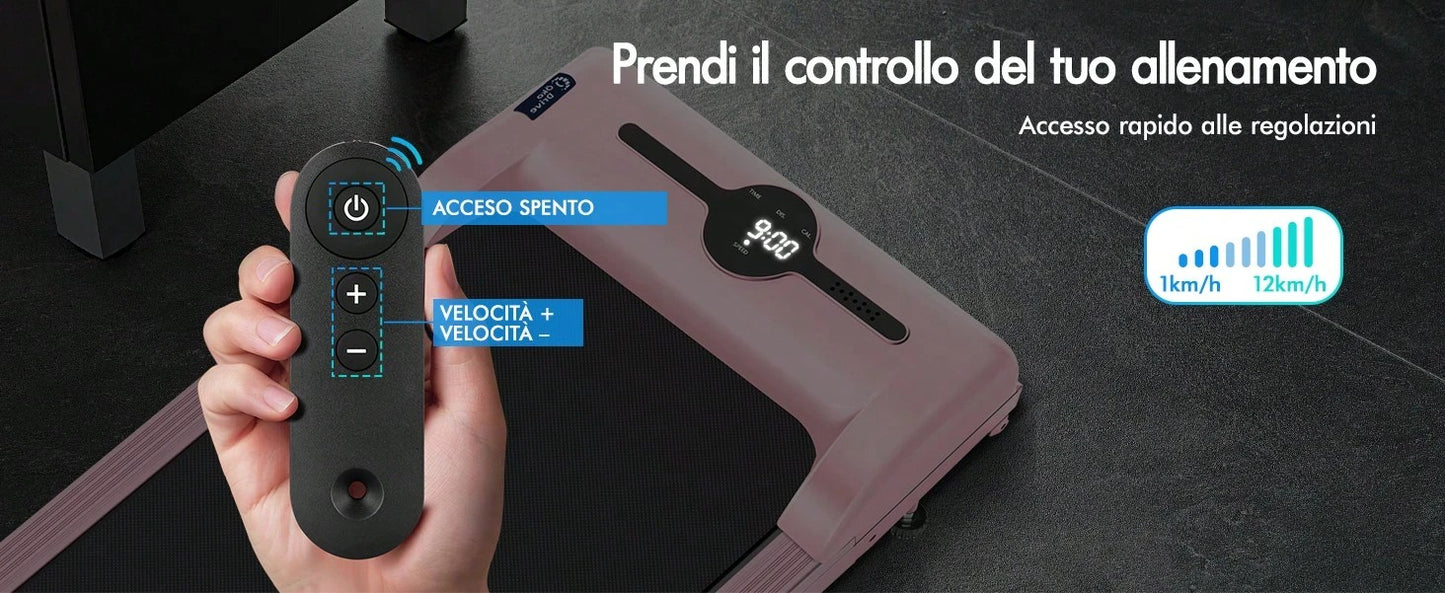 BLACK LORD Smart Walking Pad, tapis roulant 2 in 1 sotto la scrivania per l'ufficio domestico, macchina da jogging portatile con app e telecomando, registrazione dati fitness