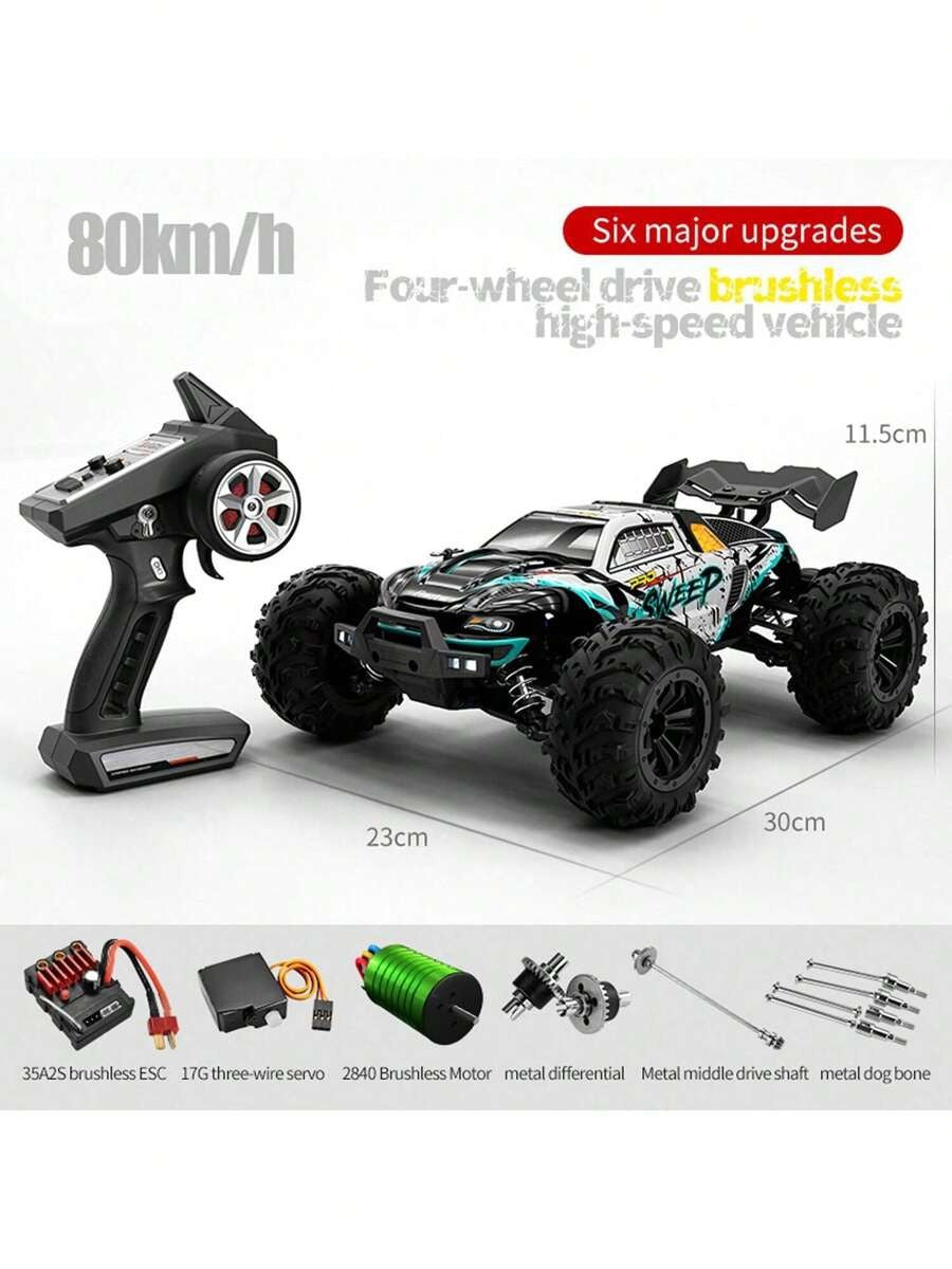 1:16 Scala Automobile da Stunt Telecomandato 4WD con LED, Drift ad Alta Velocità su Terreni Impegnativi, Veicolo RC 4x4 da Fuoristrada, Regalo di Natale