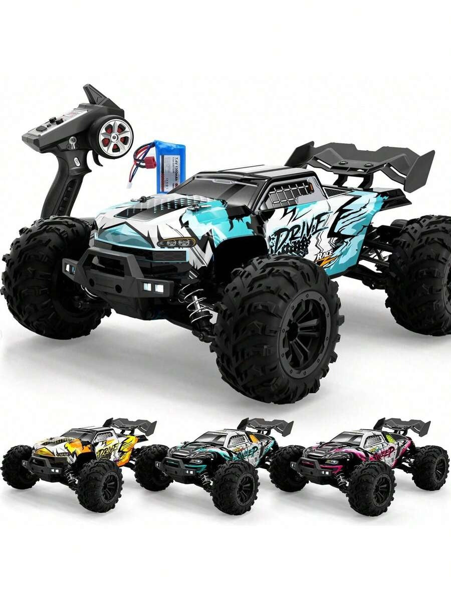 1:16 Scala Automobile da Stunt Telecomandato 4WD con LED, Drift ad Alta Velocità su Terreni Impegnativi, Veicolo RC 4x4 da Fuoristrada, Regalo di Natale