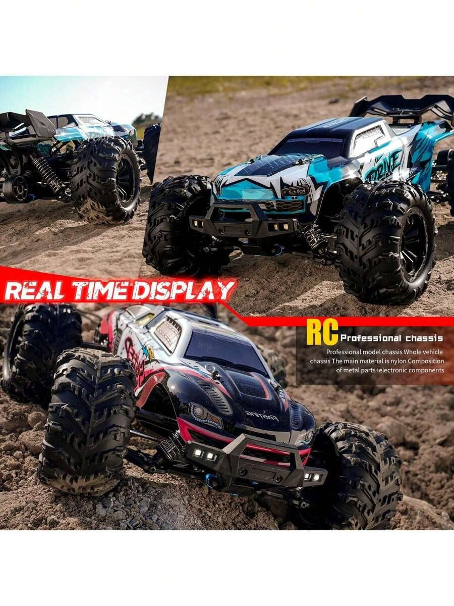 1:16 Scala Automobile da Stunt Telecomandato 4WD con LED, Drift ad Alta Velocità su Terreni Impegnativi, Veicolo RC 4x4 da Fuoristrada, Regalo di Natale
