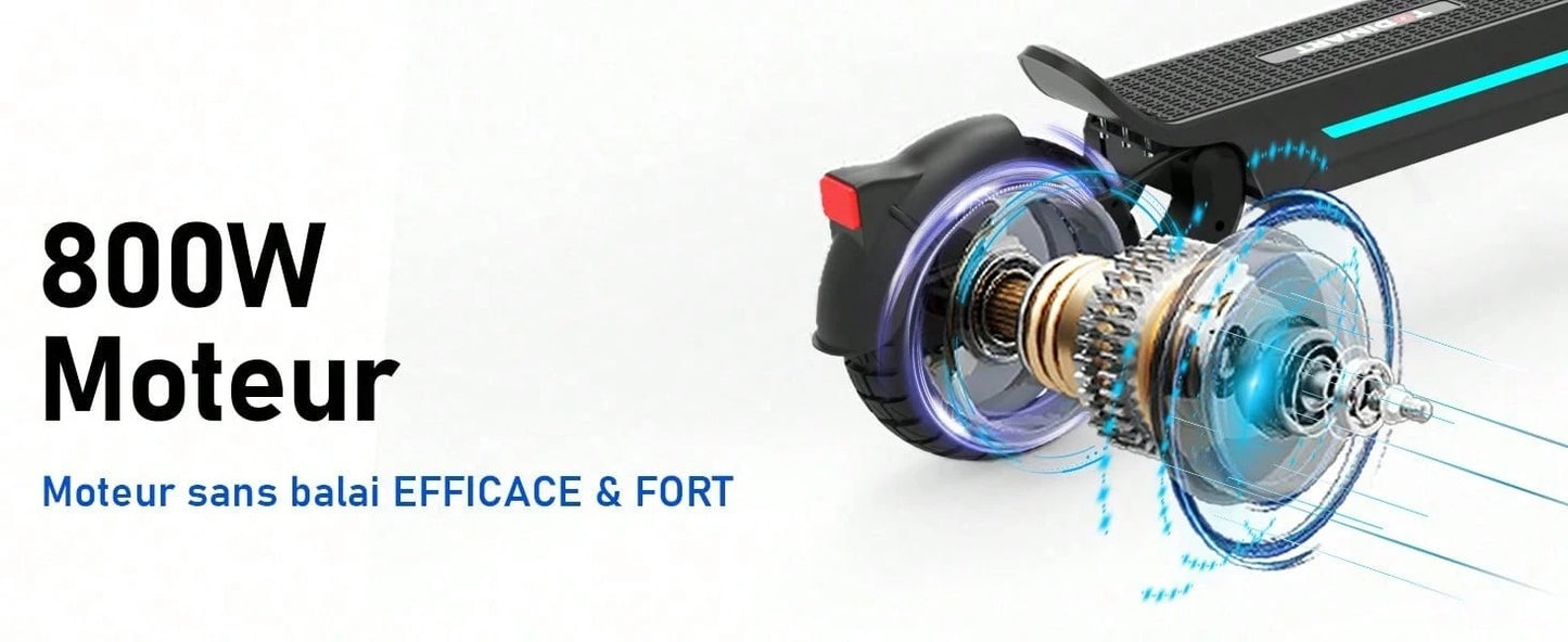 Todimart Monopattino elettrico TODIMART X5 per adulti, motore brushless da 800 W, batteria da 48 V 18,2 Ah, autonomia massima 75-80 km, pneumatici fuoristrada da 10 pollici in grado di gestire pendenze di 25°
