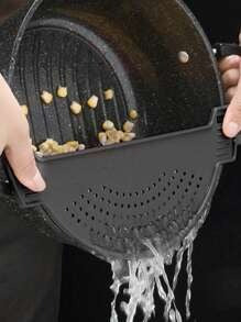 SHEIN 1 pezzo Colino da molletta, colino in plastica per pentole, imbuto a mezzaluna, filtro per alimenti, adatto per pasta, verdure, frutta, gadget da cucina, colino per lavello di cucina, adatta a tutte le pentole e ciotole