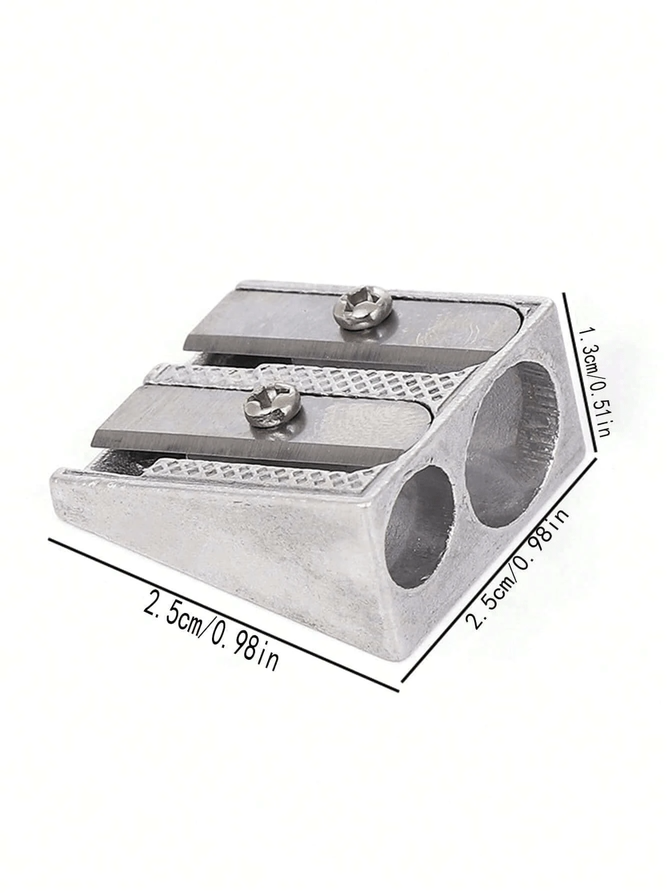 4/8 pezzi Temperamatite in metallo premium - Disegno a cuneo durevole, Temperamatite in lega di alluminio creativo a due fori, Con 2 fori per affilatura efficiente, Perfetto per scuola, ufficio e progetti artistici