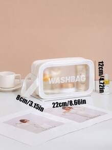 Borsa da viaggio estiva 4 in 1, organizer per articoli da toeletta impermeabile in PVC, bustina cosmetica, pochette da spiaggia, adatta per ombretti, assorbenti igienici, rossetti, cosmetici, eyeliner, gloss labbra, prodotti per la cura della pelle