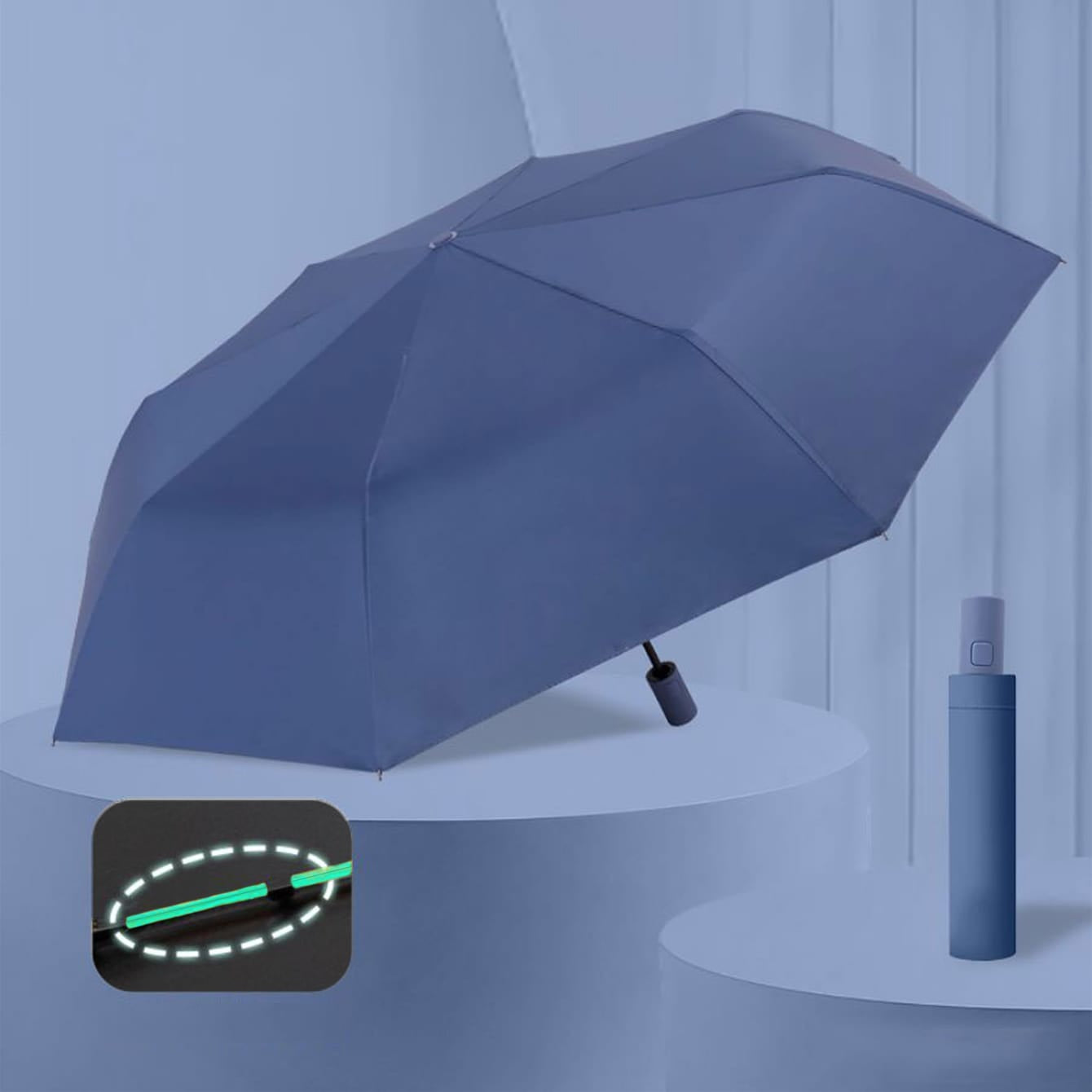 Ombrello automatico unisex con 16 stecche rinforzate, pieghevole, portatile, durevole ombrello antivero per giorni di sole e pioggia, adatto come regalo per Ognissanti, Natale, Capodanno e San Valentino