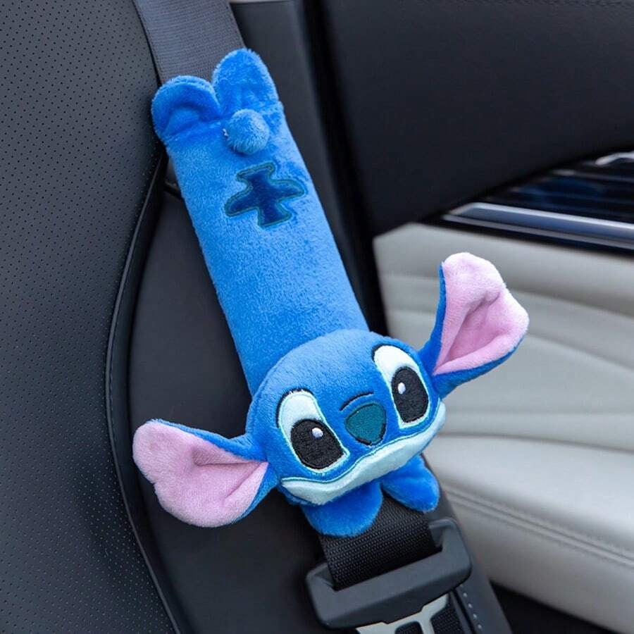 1 pezzo, Copertura morbida per cintura di sicurezza auto Stitched - Copertura protettiva anti-pizzicamento per le spalle, accessori per auto per donne, organizer da viaggio, elementi essenziali per il ritorno a scuola, contenitore per dormitori
