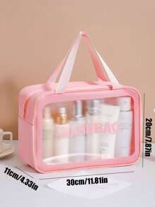 Borsa da viaggio estiva 4 in 1, organizer per articoli da toeletta impermeabile in PVC, bustina cosmetica, pochette da spiaggia, adatta per ombretti, assorbenti igienici, rossetti, cosmetici, eyeliner, gloss labbra, prodotti per la cura della pelle
