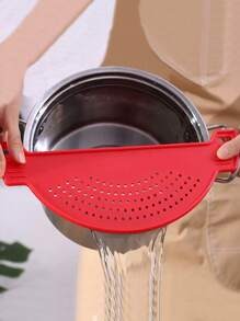 SHEIN 1 pezzo Colino da molletta, colino in plastica per pentole, imbuto a mezzaluna, filtro per alimenti, adatto per pasta, verdure, frutta, gadget da cucina, colino per lavello di cucina, adatta a tutte le pentole e ciotole