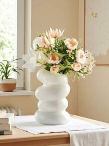 1 pezzo Vaso da scrivania bianco decorativo, vaso per fiori, vaso per fiori artificiali, contenitore floreale, vaso per fiori freschi e secchi, adatto per la casa