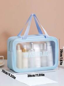 Borsa da viaggio estiva 4 in 1, organizer per articoli da toeletta impermeabile in PVC, bustina cosmetica, pochette da spiaggia, adatta per ombretti, assorbenti igienici, rossetti, cosmetici, eyeliner, gloss labbra, prodotti per la cura della pelle