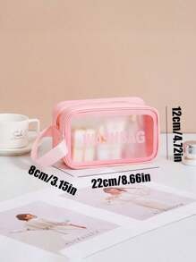 Borsa da viaggio estiva 4 in 1, organizer per articoli da toeletta impermeabile in PVC, bustina cosmetica, pochette da spiaggia, adatta per ombretti, assorbenti igienici, rossetti, cosmetici, eyeliner, gloss labbra, prodotti per la cura della pelle