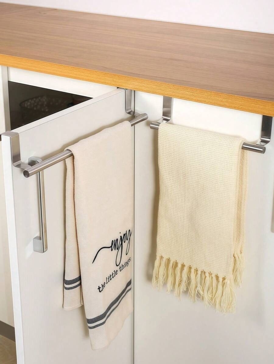 SHEIN 1 pezzo Portasciugamani da cucina in acciaio inossidabile, portaoggetti da appendere alla porta dell'armadio, senza porosità