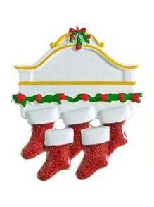 Decorazione natalizia pendente, calzino natalizio personalizzato 2024, personalizzato per 2, 3, 4, 5, 6 membri della famiglia, nome da appendere sull'albero di Natale, ornamento in resina inciso con nome e benedizione, regalo di Natale creativo