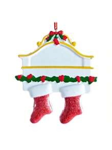 Decorazione natalizia pendente, calzino natalizio personalizzato 2024, personalizzato per 2, 3, 4, 5, 6 membri della famiglia, nome da appendere sull'albero di Natale, ornamento in resina inciso con nome e benedizione, regalo di Natale creativo