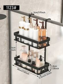 Cestino da doccia appeso alla porta, ripiano da bagno, portaoggetti da bagno sospeso, ripiano della doccia a doppio strato, organizer da bagno a cestino, accessori da bagno, armadietto e organizzazione del bagno, decorazione bagno estiva