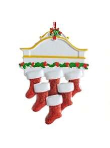 Decorazione natalizia pendente, calzino natalizio personalizzato 2024, personalizzato per 2, 3, 4, 5, 6 membri della famiglia, nome da appendere sull'albero di Natale, ornamento in resina inciso con nome e benedizione, regalo di Natale creativo