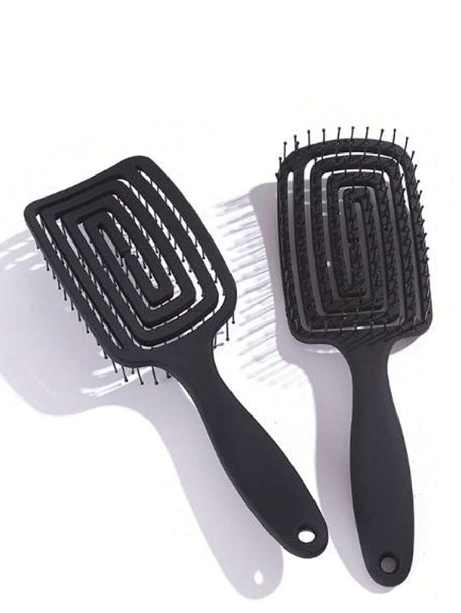 1 pezzo di pettine da massaggio con decorazione a labirinto popolare per donne, pettine magico per capelli traspirante e asciutto (nero), cura del corpo per viaggi, all'aperto, sport, ufficio, scuola, regalo di San Valentino