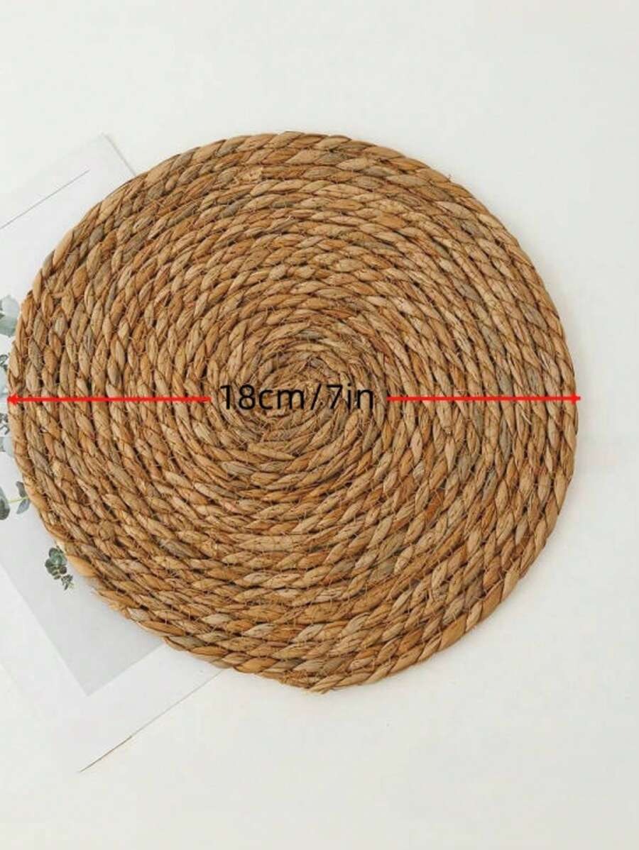 6 pezzi di sottopiatti tondi intrecciati a mano in rattan da 11 cm, resistenti al calore e facili da pulire, per cena di Ognissanti, festa del Ringraziamento, cena di Natale, tavola autunnale, decorazione autunnale, festa del raccolto, riunione familiare