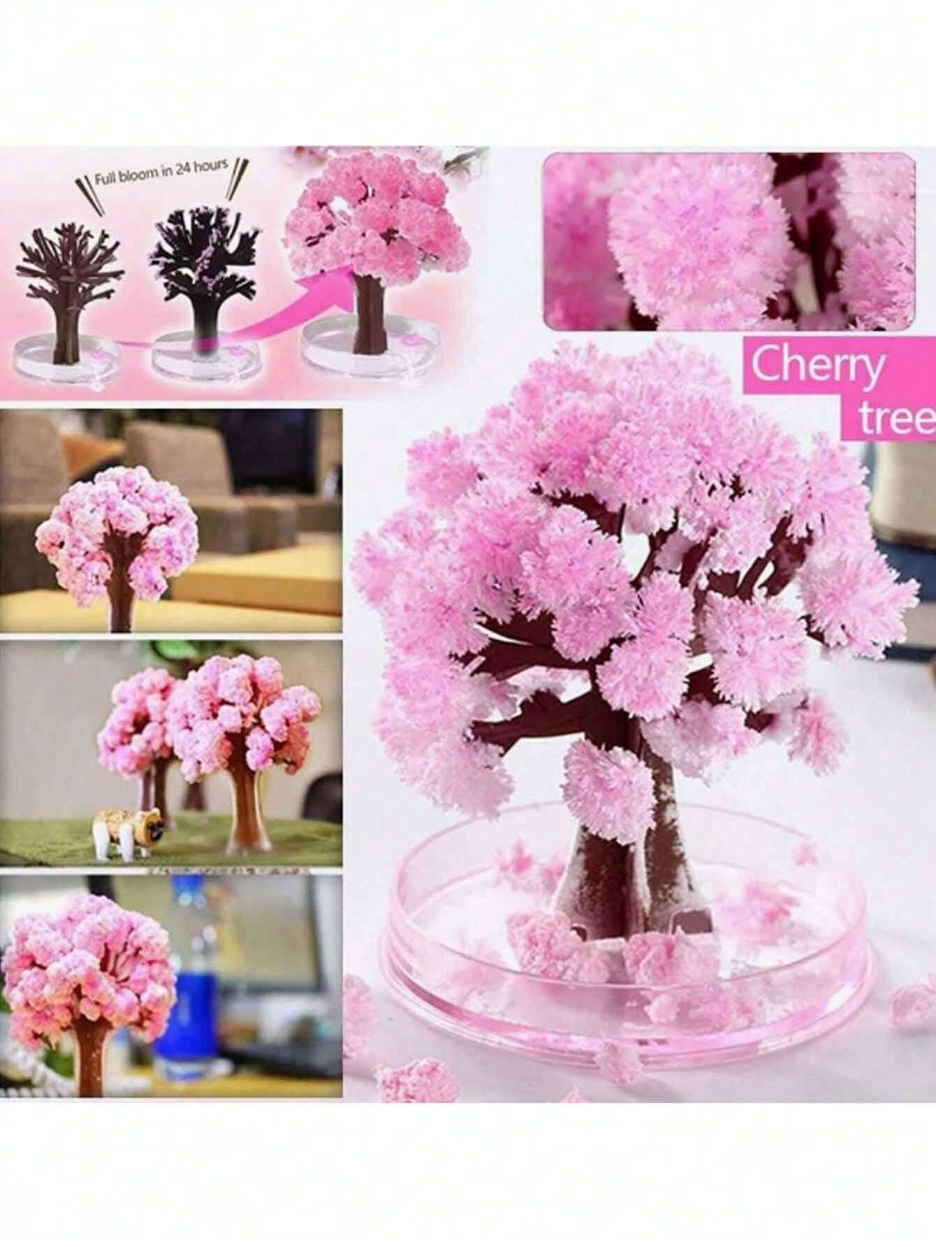 1 pezzo Albero di Sakura in crescita magico, alberi di cristallo da scrivania, giocattoli con fiori di ciliegio, albero di Natale, regali di Natale
