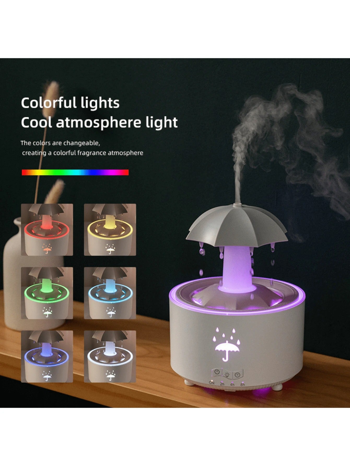 Diffusore di aromaterapia a ultrasuoni con timer a intervalli, 7 luci LED e spegnimento automatico, adatto come regalo di San Valentino per fidanzati e fidanzate, macchina per aromaterapia automatica per casa e hotel