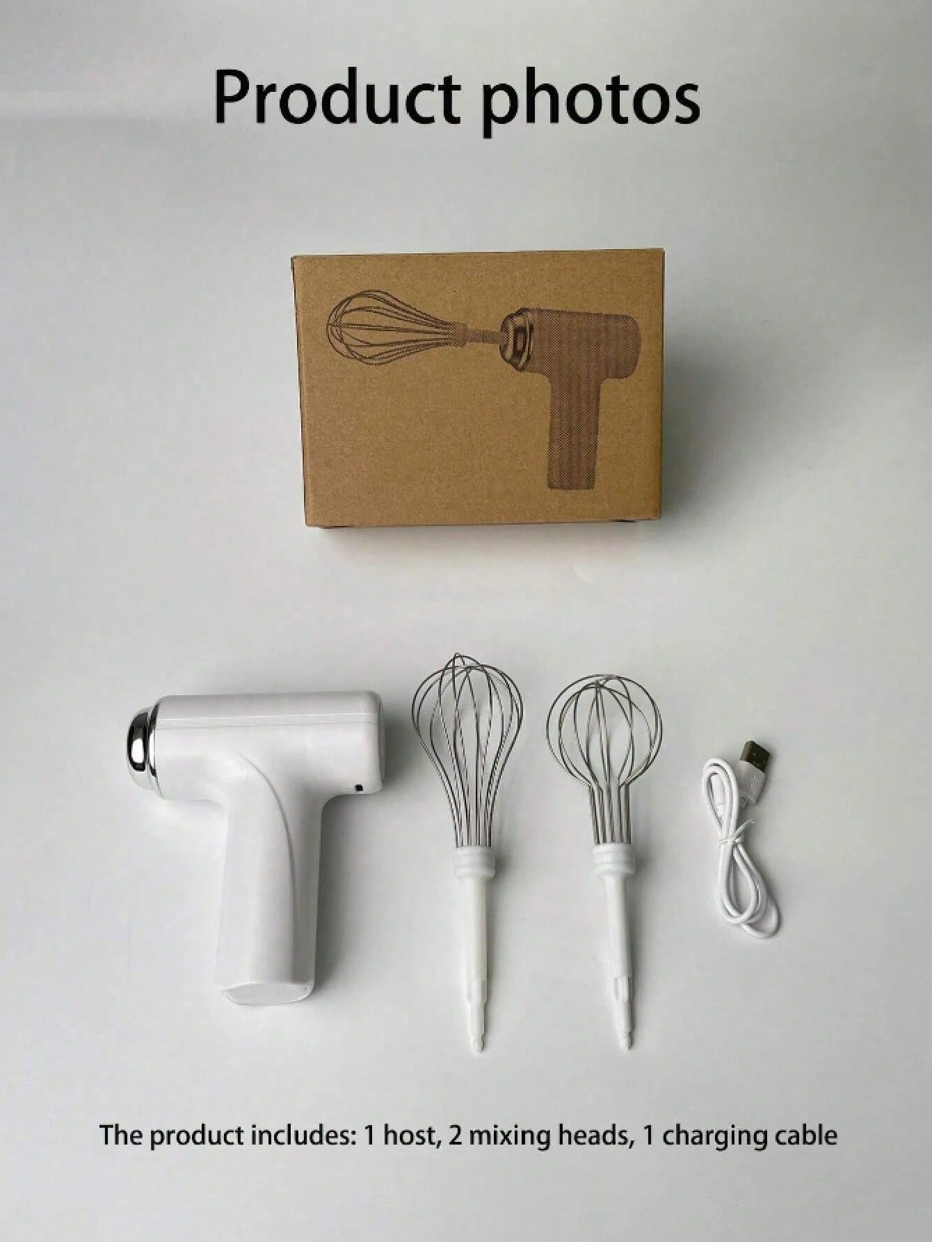 Frullatore portatile ricaricabile senza fili - Frusta a 3 velocità senza fili per cucinare, montare la panna e fare il pane, design compatto con spegnimento automatico, ideale per gli amanti della pasticceria